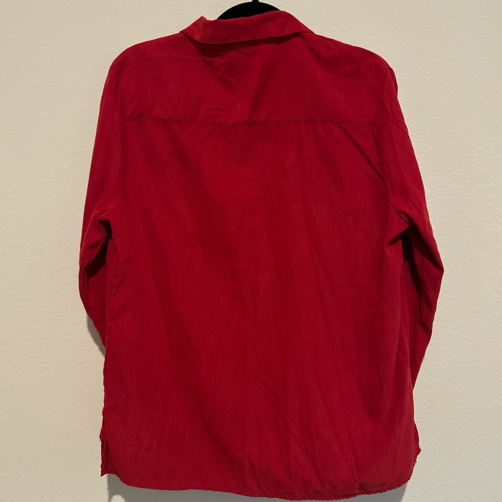 White Stag Vibrant Red Suede Button Up - Picture 2 of 5